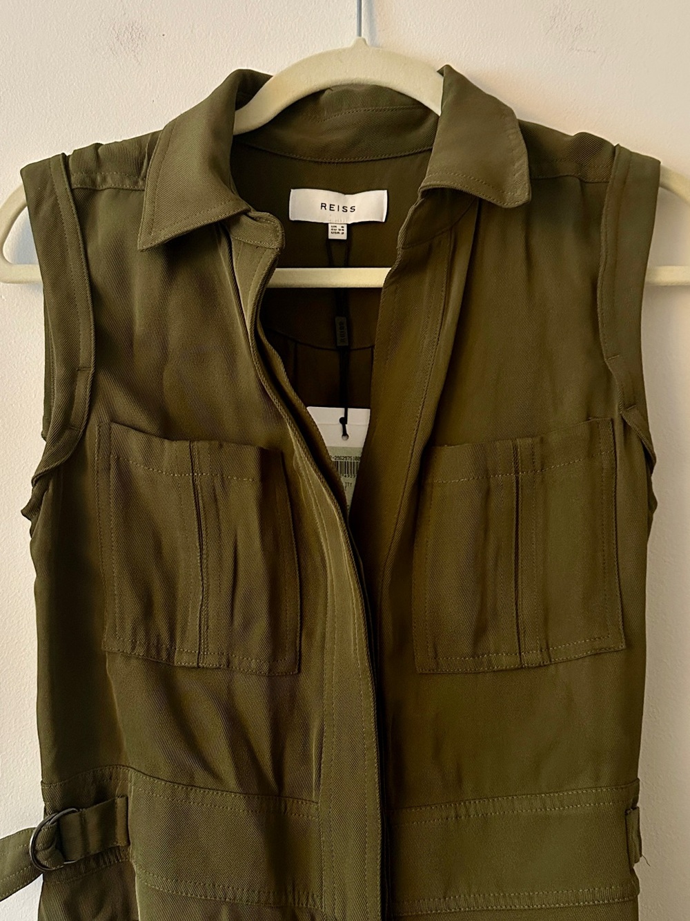 NWT Reiss Effie Sleeveless Utility Midi Dress - Picture 8 of 14